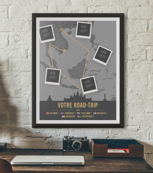 Affiche Poster Road Trip Personnalisée