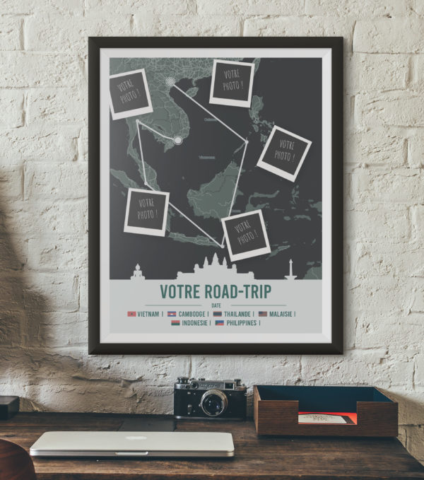 Affiche Poster Road Trip Personnalisée