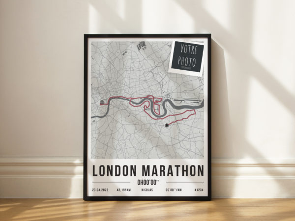 Affiche du Marathon de Londres Personnalisée - Décoration Running Footing