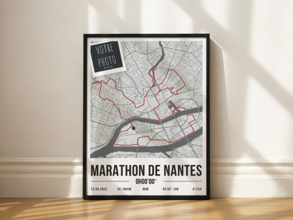 Affiche du Marathon de Nantes Personnalisée - Décoration Running Footing