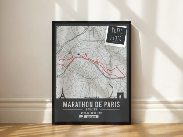 Affiche du Marathon de Paris Personnalisée - Décoration Running Footing