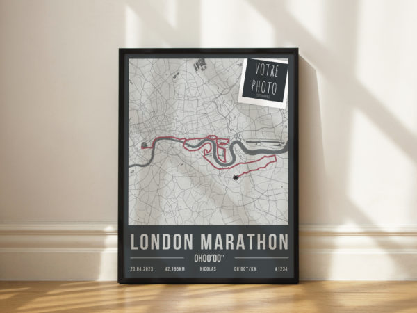 Affiche du Marathon de Londres Personnalisée - Décoration Running Footing