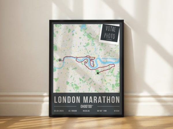 Affiche du Marathon de Londres Personnalisée - Décoration Running Footing