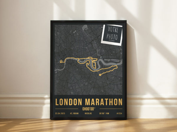 Affiche du Marathon de Londres Personnalisée - Décoration Running Footing