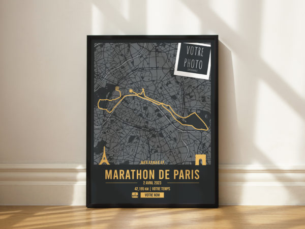 Affiche du Marathon de Paris Personnalisée - Décoration Running Footing