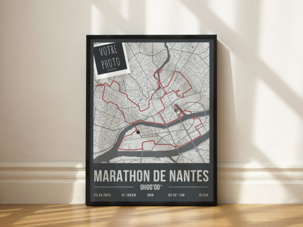 Affiche du Marathon de Nantes Personnalisée - Décoration Running Footing