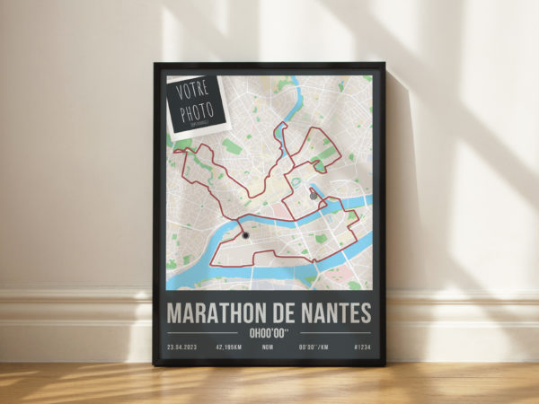 Affiche du Marathon de Nantes Personnalisée - Décoration Running Footing